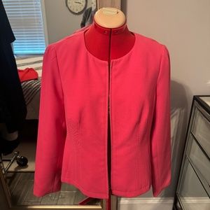 Peter Nygard hot pink collarless blazer -ready to be dressed up or down. Size 10